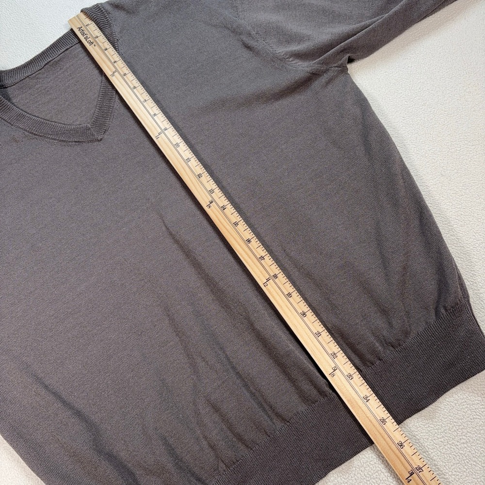 Muji True Hemp Blend Sweater Women's L Gray V-Neck Lightweight BA1OH24S - Picture 7 of 15